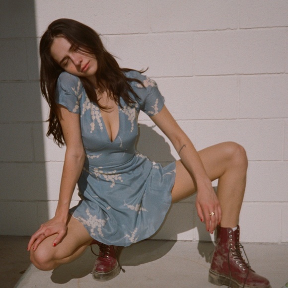 Realisation Par Blue and White Floral Mini Dress - Picture 3 of 4